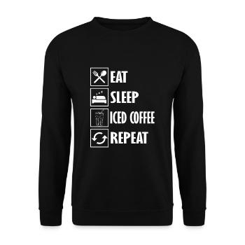 Funny design for iced coffee design - Unisex Sweatshirt - black - Front - Alina (178cm) & Michal (187cm)