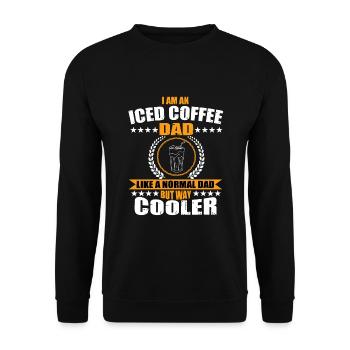 Eiskaffee Papa - Unisex Pullover - Schwarz - Vorne - Alina (178cm) & Michal (187cm)