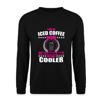 Eiskaffee Mama - Unisex Pullover - Schwarz - Vorne - Alina (178cm) & Michal (187cm)