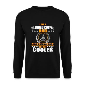 Gemischter Kaffee Papa Outfit Vatertag - Unisex Pullover - Schwarz - Vorne - Alina (178cm) & Michal (187cm)