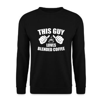 This guy loves blended coffee - Unisex Sweatshirt - black - Front - Alina (178cm) & Michal (187cm)