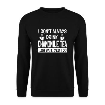 Urkomisches Kamillentee Geschenk - Unisex Pullover - Schwarz - Vorne - Alina (178cm) & Michal (187cm)
