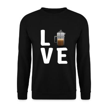 I love French coffee press - Unisex Sweatshirt - black - Front - Alina (178cm) & Michal (187cm)