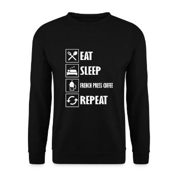 French pressed coffee - Unisex Sweatshirt - black - Front - Alina (178cm) & Michal (187cm)