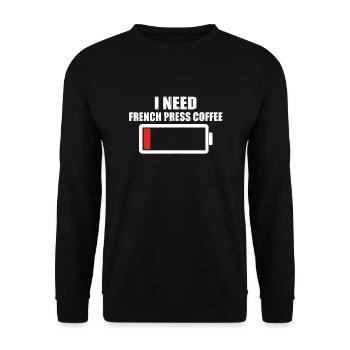 Funny French Coffee Press Gift - Unisex Sweatshirt - black - Front - Alina (178cm) & Michal (187cm)