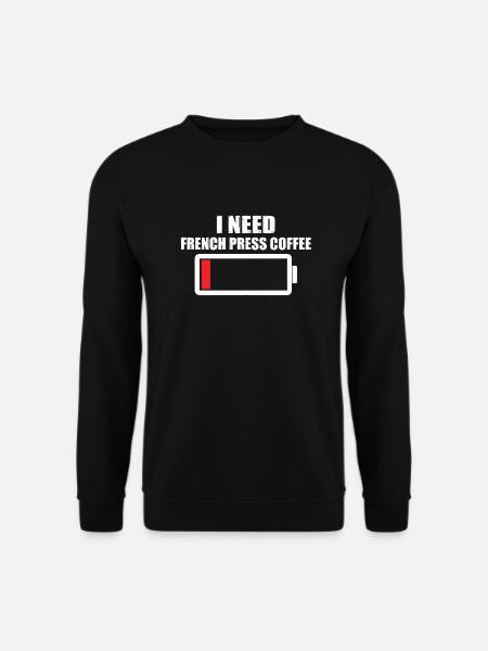Funny French Coffee Press Gift - Unisex Sweatshirt - black