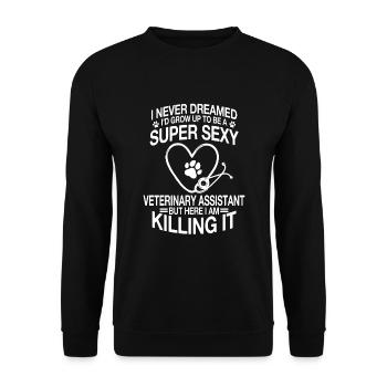 Funny veterinarian assistant t-shirt - Unisex Sweatshirt - black - Front - Alina (178cm) & Michal (187cm)
