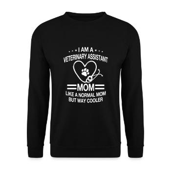 Lustige Tierarzthelferin Mama Outfit Für Frauen - Unisex Pullover - Schwarz - Vorne - Alina (178cm) & Michal (187cm)