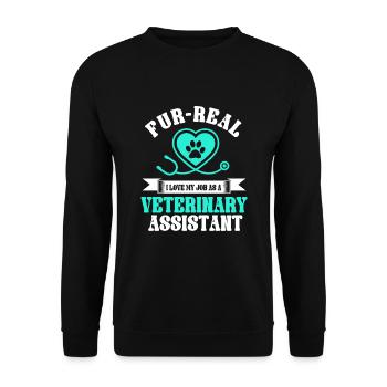 Veterinarian assistant saying - Unisex Sweatshirt - black - Front - Alina (178cm) & Michal (187cm)
