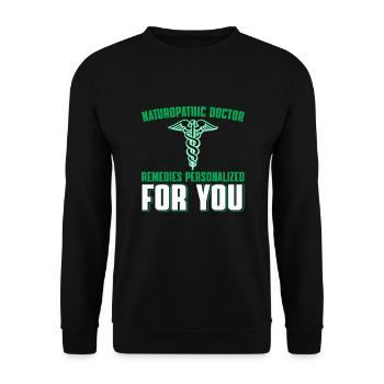 Naturopath Naturopathy - Unisex Sweatshirt - black - Front - Alina (178cm) & Michal (187cm)