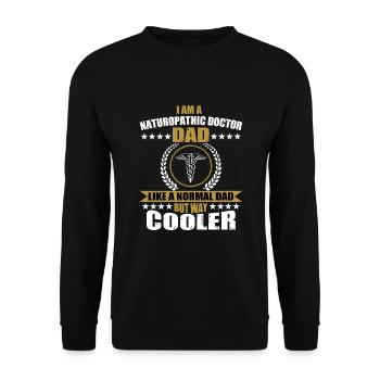 Funny naturopathic doctor dad for men - Unisex Sweatshirt - black - Front - Alina (178cm) & Michal (187cm)