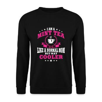 Menthe Thé Maman Tenue Thé Buvant du thé Femmes - Sweat-shirt Unisexe - noir - Devant - Alina (178cm) & Michal (187cm)