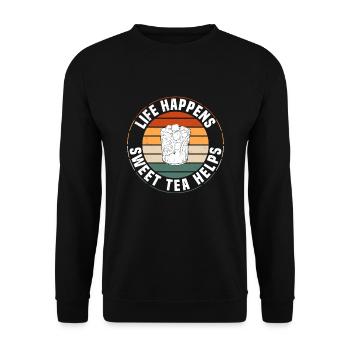 Great Sweet Tea Saying - Unisex Sweatshirt - black - Front - Alina (178cm) & Michal (187cm)