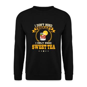 Funny Sweet Tea Saying Southerners - Unisex Sweatshirt - black - Front - Alina (178cm) & Michal (187cm)