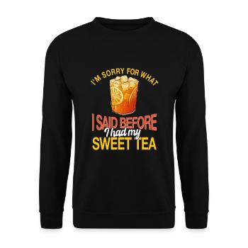 Süsser Tee - Unisex Pullover - Schwarz - Vorne - Alina (178cm) & Michal (187cm)
