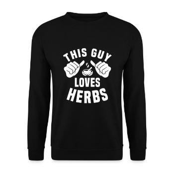 Ce gars aime les herbes - Sweat-shirt Unisexe - noir - Devant - Alina (178cm) & Michal (187cm)