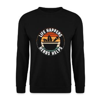Herbes Guérison naturelle - Sweat-shirt Unisexe - noir - Devant - Alina (178cm) & Michal (187cm)