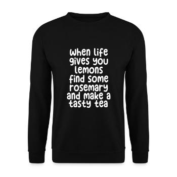 Niedlicher Kräuterliebhaber Spruch Liebe Kräuter - Unisex Pullover - Schwarz - Vorne - Alina (178cm) & Michal (187cm)