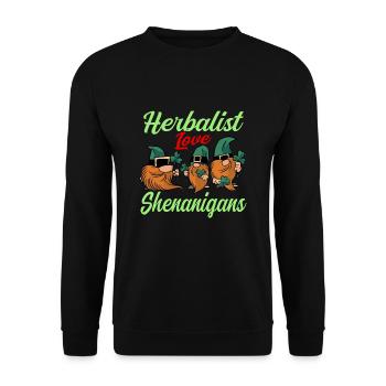 Herboristes Costume de la Saint-Patrick - Sweat-shirt Unisexe - noir - Devant - Alina (178cm) & Michal (187cm)