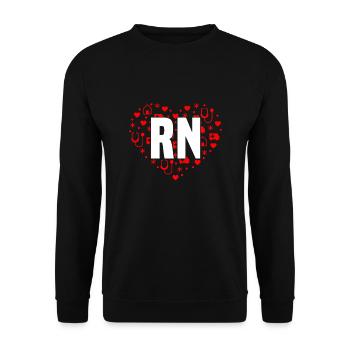 Cute Registered Nurse Rn Heart Design - Unisex Sweatshirt - black - Front - Alina (178cm) & Michal (187cm)