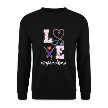 Outfit for registered nurse - Unisex Sweatshirt - black - Front - Alina (178cm) & Michal (187cm)