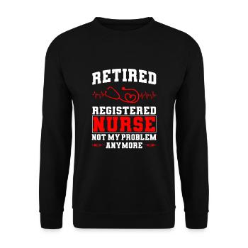 Retired Nurse Gift - Unisex Sweatshirt - black - Front - Alina (178cm) & Michal (187cm)
