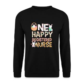 An outfit for a nurse at Easter - Unisex Sweatshirt - black - Front - Alina (178cm) & Michal (187cm)