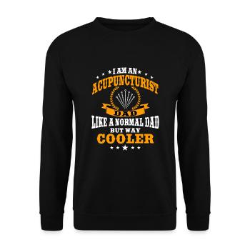 Funny Acupuncturist Papa Acupuncture Men - Unisex Sweatshirt - black - Front - Alina (178cm) & Michal (187cm)