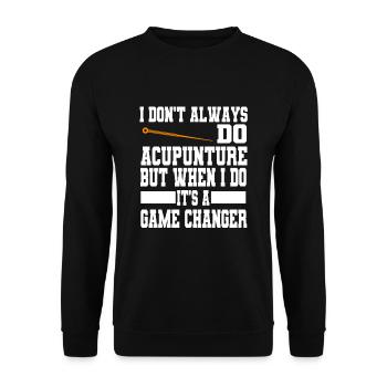 Funny acupuncture saying tcm-praktiker and - Unisex Sweatshirt - black - Front - Alina (178cm) & Michal (187cm)