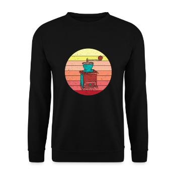 Retro Manual Coffee Grinder Design - Unisex Sweatshirt - black - Front - Alina (178cm) & Michal (187cm)