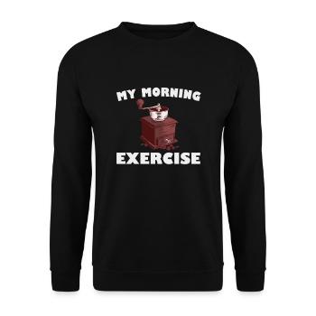 Coffee Grinder Coffee Grinding - Unisex Sweatshirt - black - Front - Alina (178cm) & Michal (187cm)