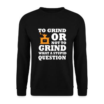 Funny Manual Coffee Grinder Design - Unisex Sweatshirt - black - Front - Alina (178cm) & Michal (187cm)