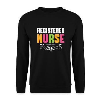 Equipement d’infirmière Rn Soins infirmiers - Sweat-shirt Unisexe - noir - Devant - Alina (178cm) & Michal (187cm)