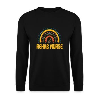 Rehab Nurse Boho Rainbow - Unisex Sweatshirt - black - Front - Alina (178cm) & Michal (187cm)