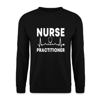 Nurse stethoscope heartbeat - Unisex Sweatshirt - black - Front - Alina (178cm) & Michal (187cm)