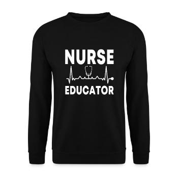 Nurse Instructor Clothing - Unisex Sweatshirt - black - Front - Alina (178cm) & Michal (187cm)