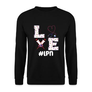 LPN Lizenzierte Praktische Krankenpflegerin - Unisex Pullover - Schwarz - Vorne - Alina (178cm) & Michal (187cm)