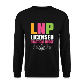Licensed Practical Nurse - Unisex Sweatshirt - black - Front - Alina (178cm) & Michal (187cm)