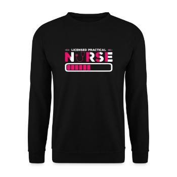LPN Krankenschwester - Unisex Pullover - Schwarz - Vorne - Alina (178cm) & Michal (187cm)