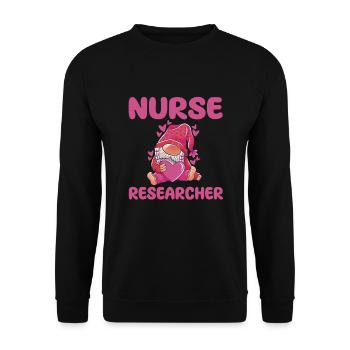 Pflegeforscherin - Unisex Pullover - Schwarz - Vorne - Alina (178cm) & Michal (187cm)