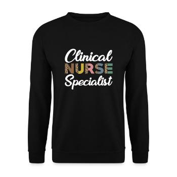 Fachkraft - Klinische Krankenschwester - Unisex Pullover - Schwarz - Vorne - Alina (178cm) & Michal (187cm)