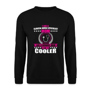 Klinische Krankenschwester Mama Muttertag - Unisex Pullover - Schwarz - Vorne - Alina (178cm) & Michal (187cm)