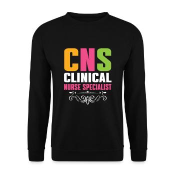 Klinische Krankenschwester - Unisex Pullover - Schwarz - Vorne - Alina (178cm) & Michal (187cm)
