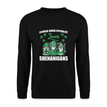 Klinische Krankenschwester St. Patrick's Day - Unisex Pullover - Schwarz - Vorne - Alina (178cm) & Michal (187cm)