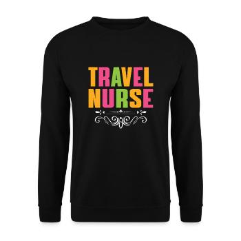 Tenue d’infirmière de voyage enregistrée - Sweat-shirt Unisexe - noir - Devant - Alina (178cm) & Michal (187cm)