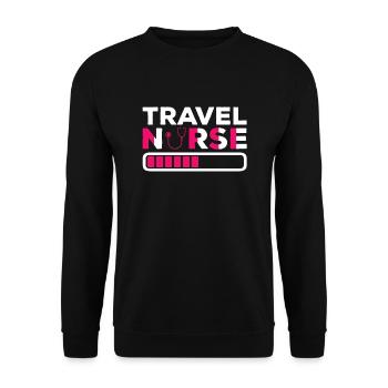 Temporary Employment Nursing Nurse - Unisex Sweatshirt - black - Front - Alina (178cm) & Michal (187cm)