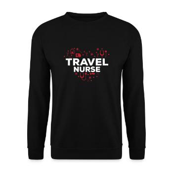 Infirmière de voyage - Sweat-shirt Unisexe - noir - Devant - Alina (178cm) & Michal (187cm)
