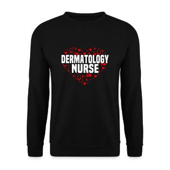 Dermatology Nurse Heart Design - Unisex Sweatshirt - black - Front - Alina (178cm) & Michal (187cm)