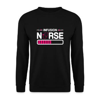 Funny Infusion Nurse Gift - Unisex Sweatshirt - black - Front - Alina (178cm) & Michal (187cm)