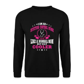 Funny Hygiene NurseMom - Unisex Sweatshirt - black - Front - Alina (178cm) & Michal (187cm)